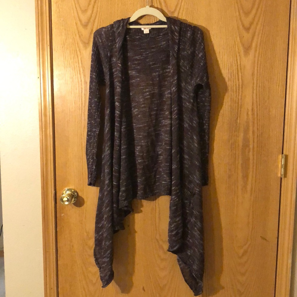 Purple cardigan, long